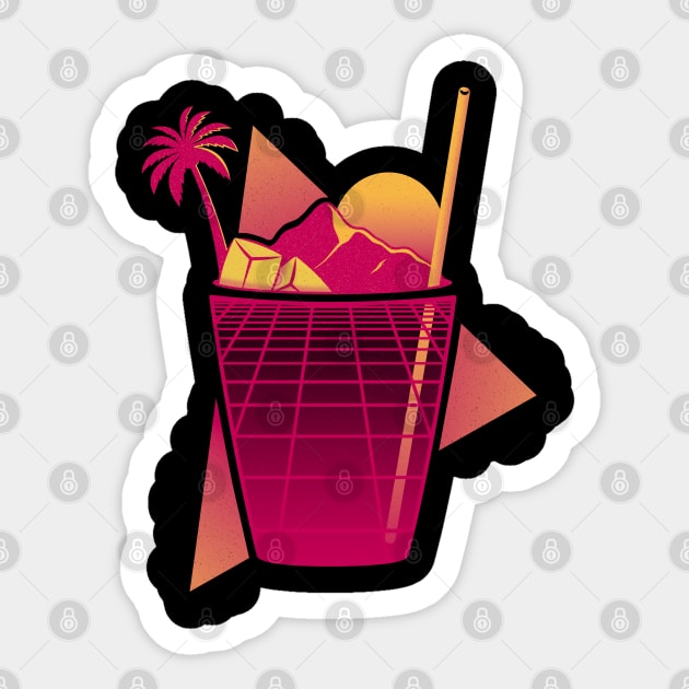 Retrowave Cocktail Sticker by Eilex Design